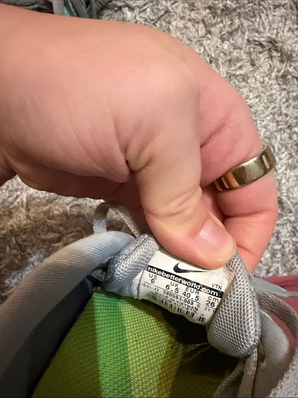 Nike Women’s Mint Green and Gray Running Sneakers
